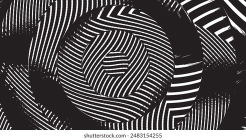  Grange black and white abstract background . Digital image with a psychedelic stripes. Abstract psychedelic stripes for digital wallpaper design ,geometric art,Optical illusion style