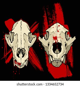 Grange Coyote Skulls on blood