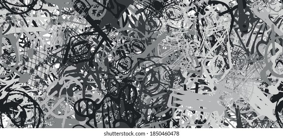 Grange grey. Abstract seamless background. The texture is repetitive. Template for printing on fabric, paper, wrapper. A chaotic backdrop of graffiti