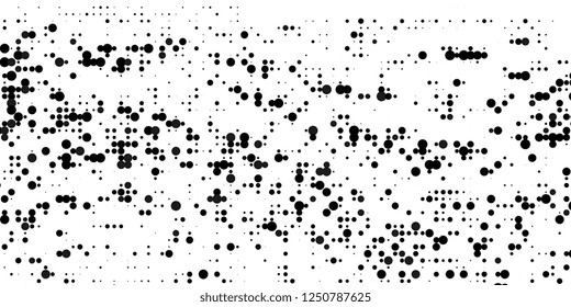 Grange halftone texture of black and white dots. Minimal geometric background.  Vector illustration . Abstract grange halftone texture.