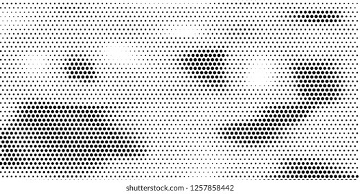 Grange halftone texture of black and white dots. Minimal geometric background.  Vector illustration . Abstract grange halftone texture.