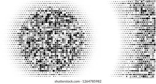 Grange halftone texture of black and white dots. Minimal geometric background.  Vector illustration . Abstract grange halftone texture.