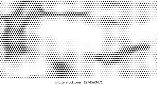 Grange halftone texture of black and white dots. Vector illustration . Minimal geometric background.  Abstract grange halftone texture.