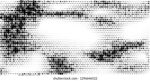 Grange halftone texture of black and white dots. Vector illustration . Minimal geometric background.  Abstract grange halftone texture.