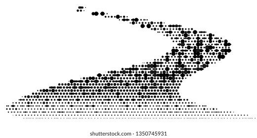 Grange halftone texture of black and white dots. Vector illustration. Minimal geometric background.  Abstract grange halftone texture.