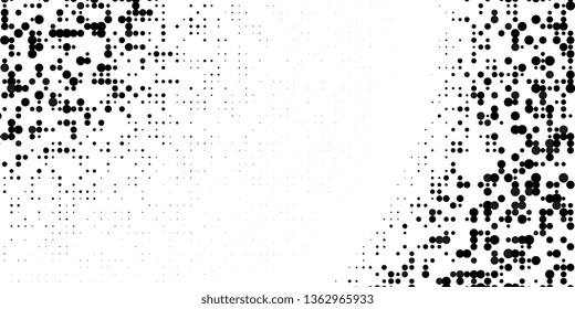 Grange halftone texture of black and white dots. Vector illustration . Minimal geometric background.  Abstract grange halftone texture.