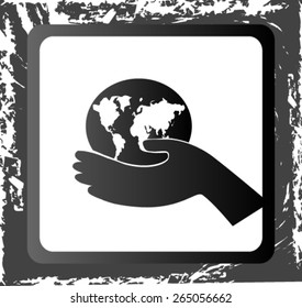 grange icon of globe in the hand