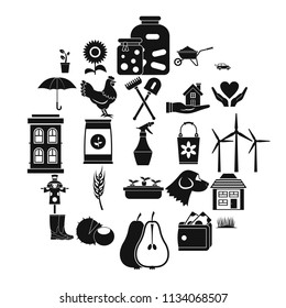 Grange icons set. Simple set of 25 grange vector icons for web isolated on white background