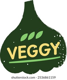 Grange Onion Veggy Badge Vector Illustration