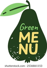 Grange Pear Green Menu Badge Ilustração do vetor