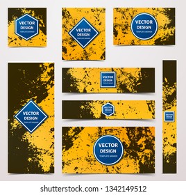 Grange Set of Modern Banners. Vector Modern Design of Abstract Backgrounds.