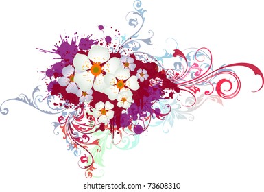Grange vector flower composition
