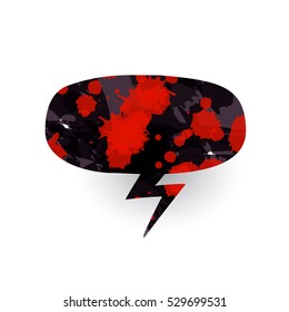 Grange watercolor comic balloon template. Comics speech bubbles background style pop art. Comic text dialog empty cloud. Creative idea conversation backdrop