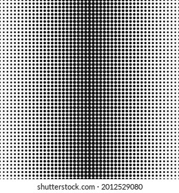 Graniental black circle. Dots size gradient is mesh. Vector grid of black dots.