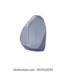 Granite block or stone boulder icon, flat vector illustration isolated on white background. Rock fragment or cobble single symbol and natural scenery element.