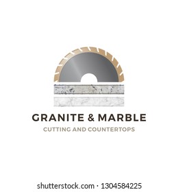 Granite And Marble Cutting And Countertop Logo Vector Icon