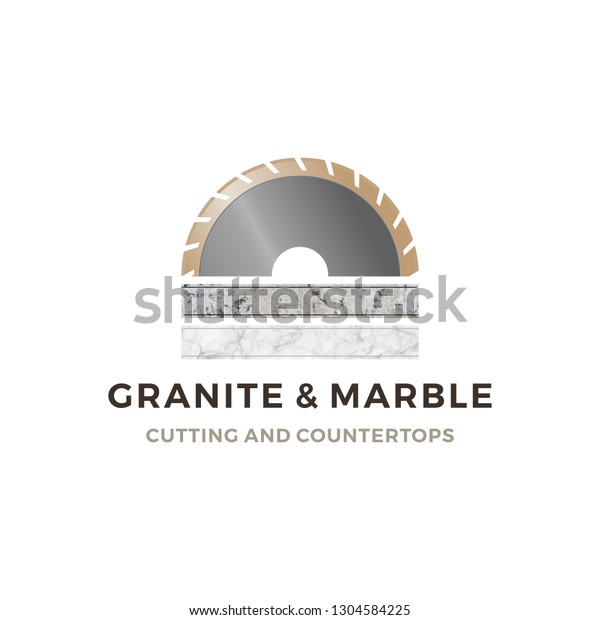 Granite Marble Cutting Countertop Logo Vector Stock Image