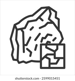 Granite Outline Icon Vector Illustration