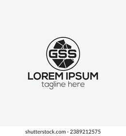 Granite, rock, stone logo design vector icon illustration template