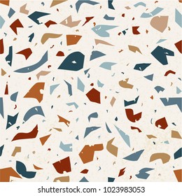 Granite stone terrazzo floor texture background. Seamless pattern, italian texture design vector illustration.