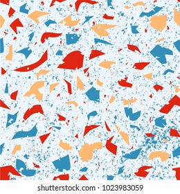 Granite stone terrazzo floor texture background. Seamless pattern, italian texture design vector illustration.