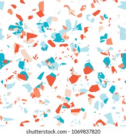 Granite stone terrazzo floor texture background. Seamless pattern, italian texture design vector illustration.