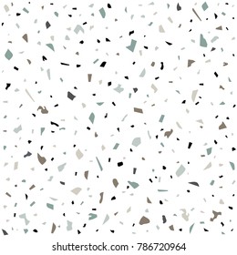 Granite stone terrazzo floor texture. Abstract background, seamless pattern. Vector illustration. 
