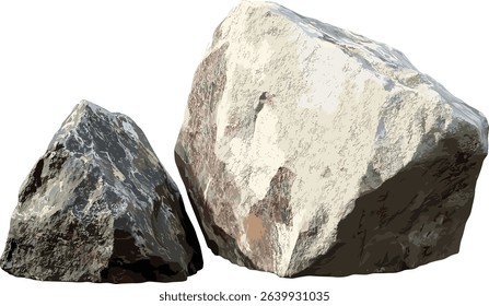 Granite stones vector, bigger isolated rocks, transparent PNG, nature stone background, large rocks, isolated stones, stone textures, rock illustrations, natural granite, granite pebbles.