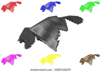 Granja municipality (Ceará state, Municipalities of Brazil, Federative Republic of Brazil) map vector illustration, scribble sketch Granja map