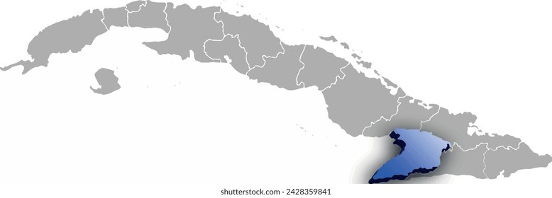 GRANMA province of CUBA 3d isometric map