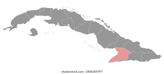 Granma province map, administrative division of Cuba. Vector illustration.