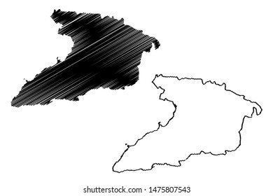 Granma Province (Republic of Cuba, Provinces of Cuba) map vector illustration, scribble sketch Granma map