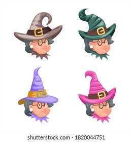 Granny cartoon characters set vector design illustration