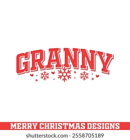 Granny  Christmas decorative design, Merry Christmas designs
