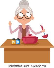 Cocina de granito, ilustración, vector sobre fondo blanco.