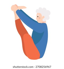 Abuela haciendo estiramiento post yoga