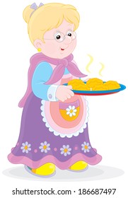 Granny with fresh baked pies
