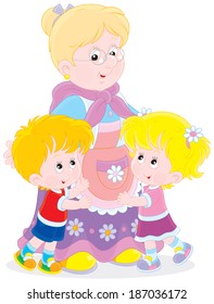 Granny with her grandchildren
