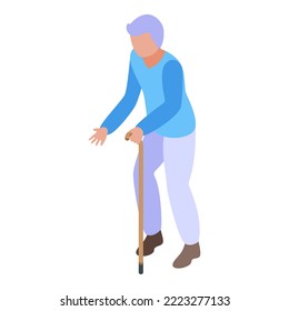 Icono de hospitalización de la abuela vector isométrico. Hospital de la ciudad. Clínica médica