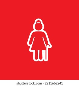 Granny icon, graphic resource template, vector illustration.