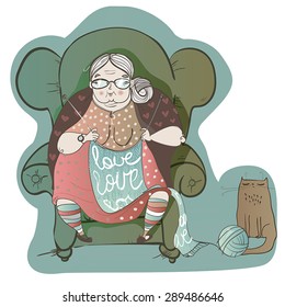 Granny knitting scarf