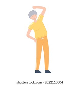 granny making exercise icon isolated
