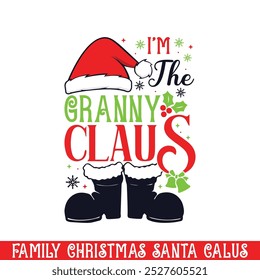 The granny Santa Claus Christmas design, Santa family Christmas design