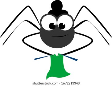 Granny spider, illustration, vector on white background.