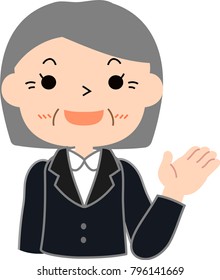 Granny Veteran Career Woman guide. eps vector