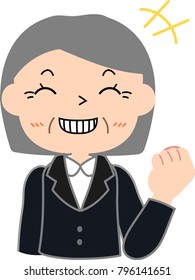 Granny Veteran Career Woman laugh. eps vector