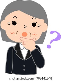 Granny Veteran Career Woman question. eps vector