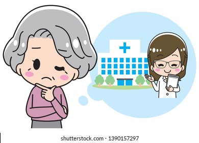 Granny who is troubled about hospital