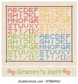 granny's font embroidery on the light background