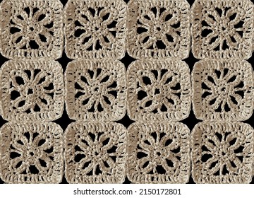 grannysquare pattern old america crochet paper background